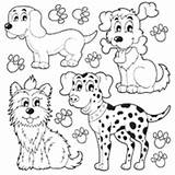 Dogs Coloring Four Pages Surfnetkids sketch template
