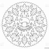 Mandala Automne Coloriage Feuilles Avec sketch template