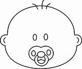 Baby Coloring Face Printable Pacifier Outline Clip Dummy Pages Template Cartoon Boy Clipart Cliparts Drawing Head Faces Colouring Clipartbest Library sketch template
