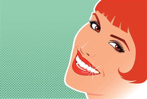 Beautiful Redhead Smiling With Copy Space Stock Illustration Download
