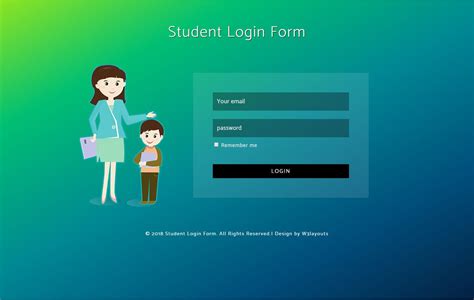 student login form flat responsive widget template wlayouts
