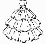 Dress Coloring Wedding Barbie Pages Getdrawings Beautiful sketch template