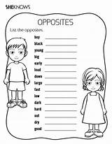 Opposites Activity Activities Coloring Printable Kids Pages Games Print List Misc sketch template