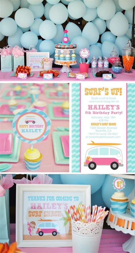 kara s party ideas super cute surfs up girl themed