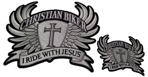 christian biker patch set large  small  ride  jesus patches