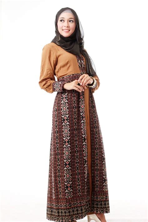 model baju batik kombinasi gaun fashion modern