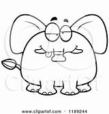 Elephant Drunk Clipart Mascot Royalty Thoman Cory Vector Cartoon 2021 sketch template