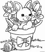 Coloring Flowers Easter Bunny Pages Printable Color Print Prints sketch template