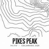 Pikes Topographic 16x20 sketch template