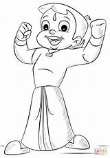 Bheem Chhota Coloring Pages Drawing Cartoon Supercoloring Kids Drawings Easy Printable Super Dot Book Draw sketch template