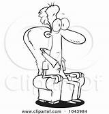Cartoon Chair Sitting Outline Man Clipart Illustration Clip Mesmerized Royalty Toonaday Rf Ron Leishman Lazy Daze Recliner Controls Remote Holding sketch template