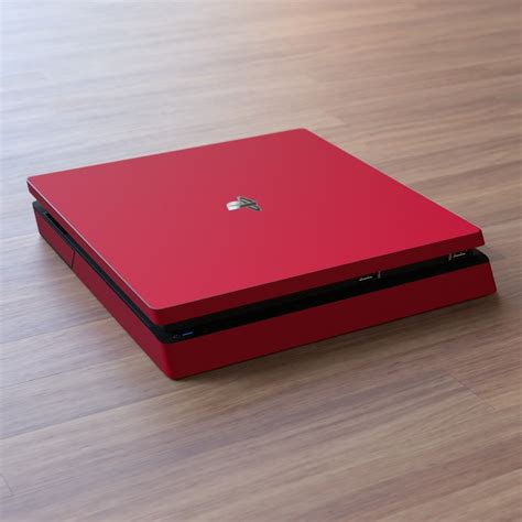 sony ps slim skin solid state red  solid colors decalgirl