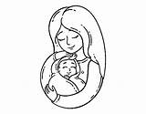 Mother Baby Her Coloring Mom Daughter Coloringcrew Arms sketch template