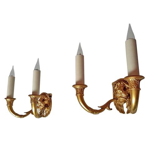 french empire gilt bronze single sconce with black metal shades at 1stdibs