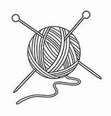 Yarn Ball Drawing Needles Vector Knitting Outline Illustration String Stock Icon Viktorijareut Crossed Crochet Beans Getdrawings Coloring Pages sketch template