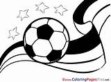 Ball Soccer Sheet Colouring Ribbon Flag Coloring Title sketch template