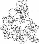 Gumball Coloring Cartoon Pages Amazing Network Family Printable Colorir Mundo Do Desenho Desenhos Characters Incrivel Color Wonder Cool Pra Comments sketch template