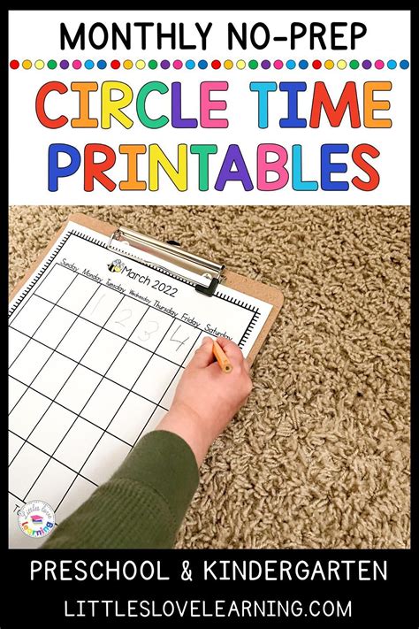 kindergarten preschool circle time printables  prep preschool