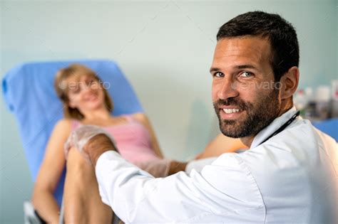 Gynecologist Examination Woman Patient In A Gynecological Chair Female
