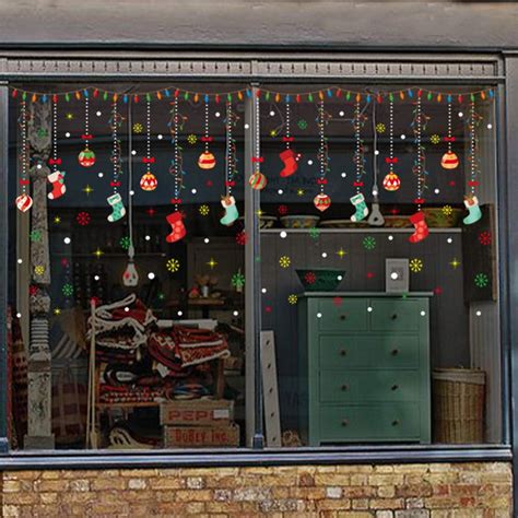 christmas window clings set wall sticker  glasseasy  removable