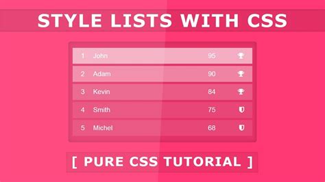 style lists  css css lists style pure css tutorial css hover effects youtube