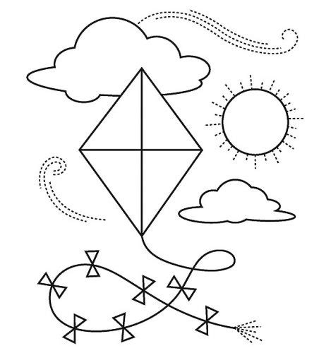 kite coloring page  kids  coloring pages  kids