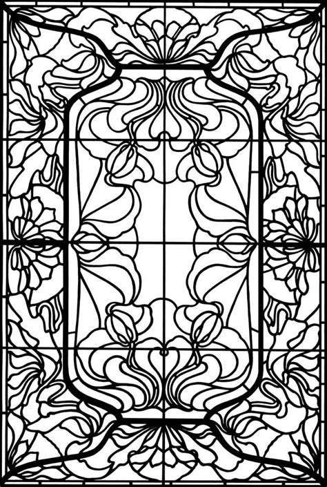 easy stained glass coloring pages coloring page