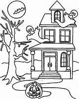 Haunted Coloring Pages Castle Getcolorings House Ghostly sketch template