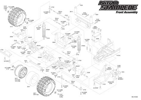 exploded view traxxas nitro stampede  front part astra