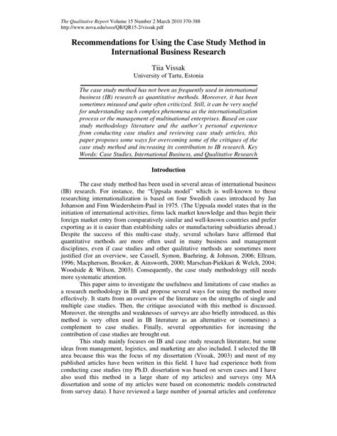 recommendations    case study method  international