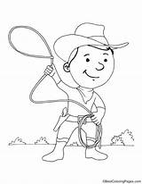 Cowboy Cartoon Coloring Pages Kids sketch template