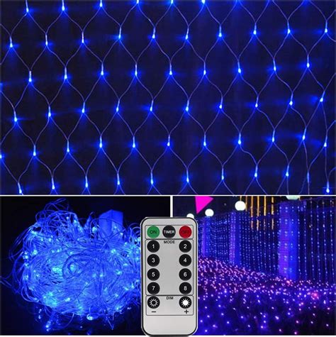 battery operated  led net lights wremote timer    meters outdoor led net mesh string