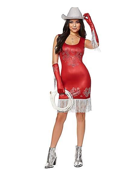 Adult Red Cowgirl Dress Costume Spencers