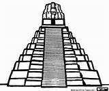 Tikal Maya Piramide Mayas Monumentos Piramides Tempel Pyramid Malvorlagen Amerika Andere Paisajes Azteca Incas Ausmalbilder Nacional Aztecas Drawings Medio Ambiente sketch template