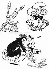 Schtroumpf Gargamel Schtroumpfs Coloriages Clown Smurfs Colorier Enfants Feuille Seule Printable sketch template