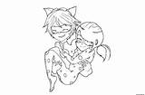 Noir Marinette Cat Chat Coloring Pages Adorable Sauve Save Printable sketch template