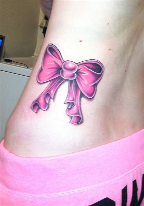 Here Is My Actual Bow Tattoo Pink Bow Tattoos Sugar Skull Tattoos