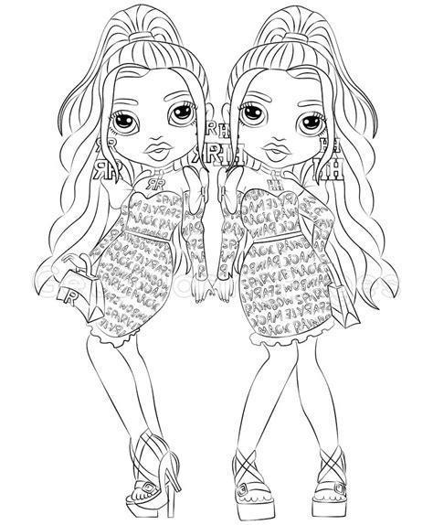 rainbow high girls coloring pages