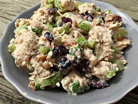 chicken salad  dried cranberries  walnuts chocolate slopes