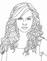 Coloring Hair Pages Taylor Swift Girl Hairstyle Printable Portrait Country Singer Colorings Coloring4free Color Sheets Adult Kids People Fashion Book sketch template