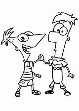 Coloring Phineas Ferb Pages Step Brother Print sketch template
