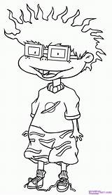 Rugrats Coloring Pages Chuckie Draw Drawing Hey Arnold Step Finster Printable Cartoon Nickelodeon Color Characters Kids Character Drawings Cartoons Catdog sketch template