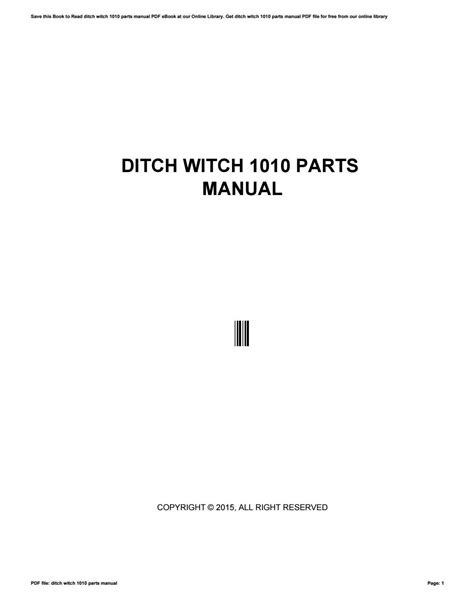 ditch witch  parts manual  sroff issuu