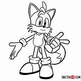 Sonic Tails Drawing Draw Hedgehog Step Sketchok Drawings Characters Games Paintingvalley sketch template