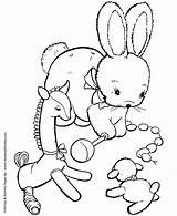 Coloring Pages Toy Kids Easter Animal Rabbit Bunny Stuffed Fun Toys Printable Doll Playing Color Book Favorite Print Honkingdonkey Printing sketch template