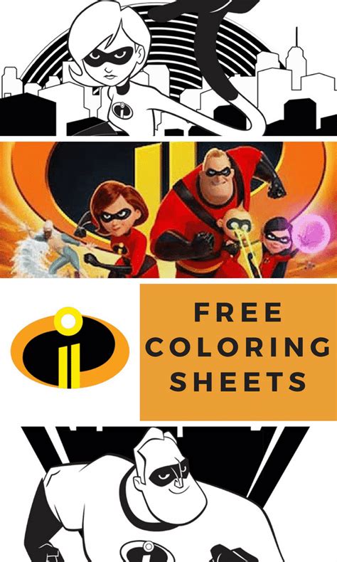 incredibles  coloring pages  activity sheets
