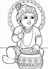 Krishna Baby Drawing Coloring Lord Colour Pages Kids Book Painting Print Outline Drawings Wallpaper Sketches Gif Iskcondesiretree Bk Col Mandala sketch template