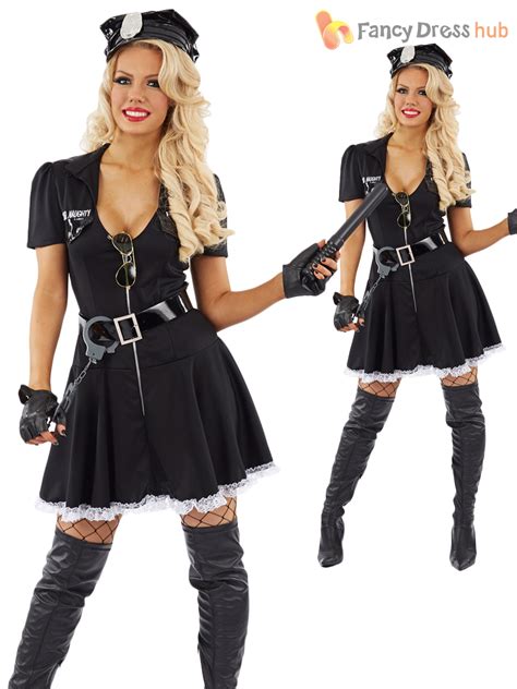 sexy ladies police woman cop officer uniform fancy dress costume hen do outfit