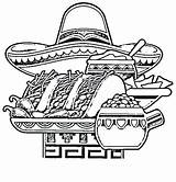 Coloring Fiesta Pages Printable Getcolorings Mexican Food Color sketch template