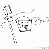 Floss Clipart Dental Toothbrush Cliparts Coloring Tooth Clip Library Brush sketch template